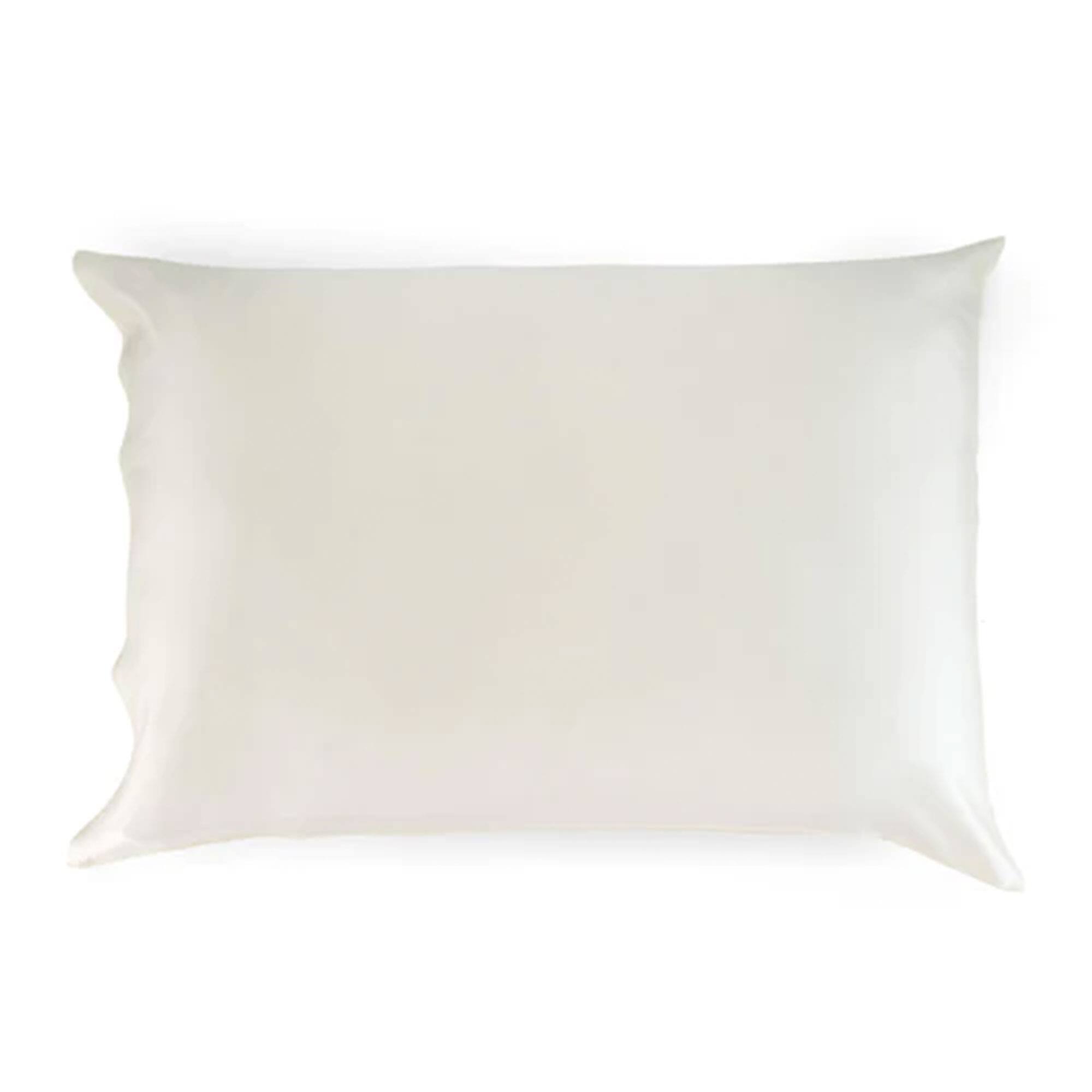 Front. Sleepgram - Sleepgram Regular King Size Breathable Cooling Grade 6A Silk Pillowcase, White - Ivory.