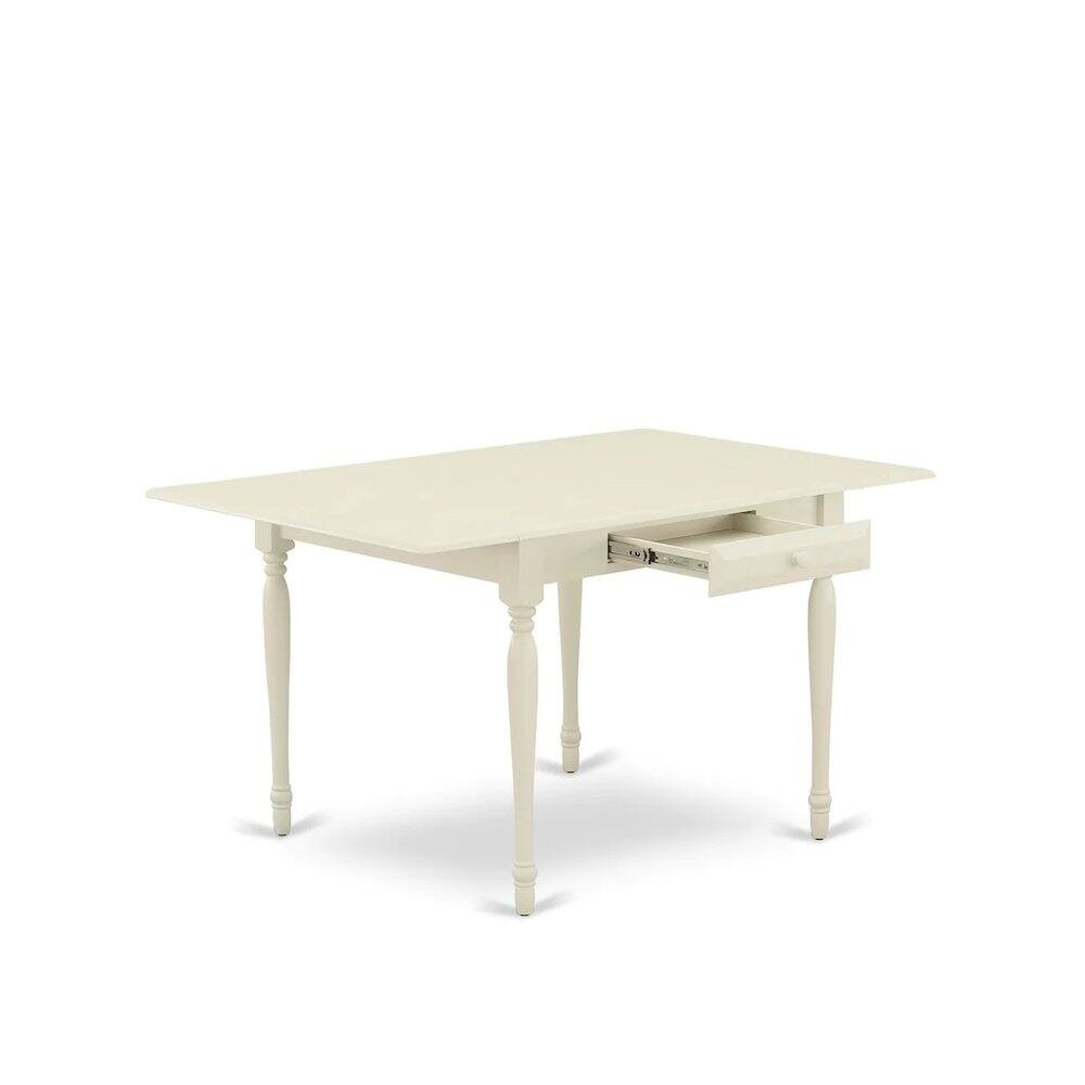 Left. East West Furniture - Dining Room Set Linen White - Brown.