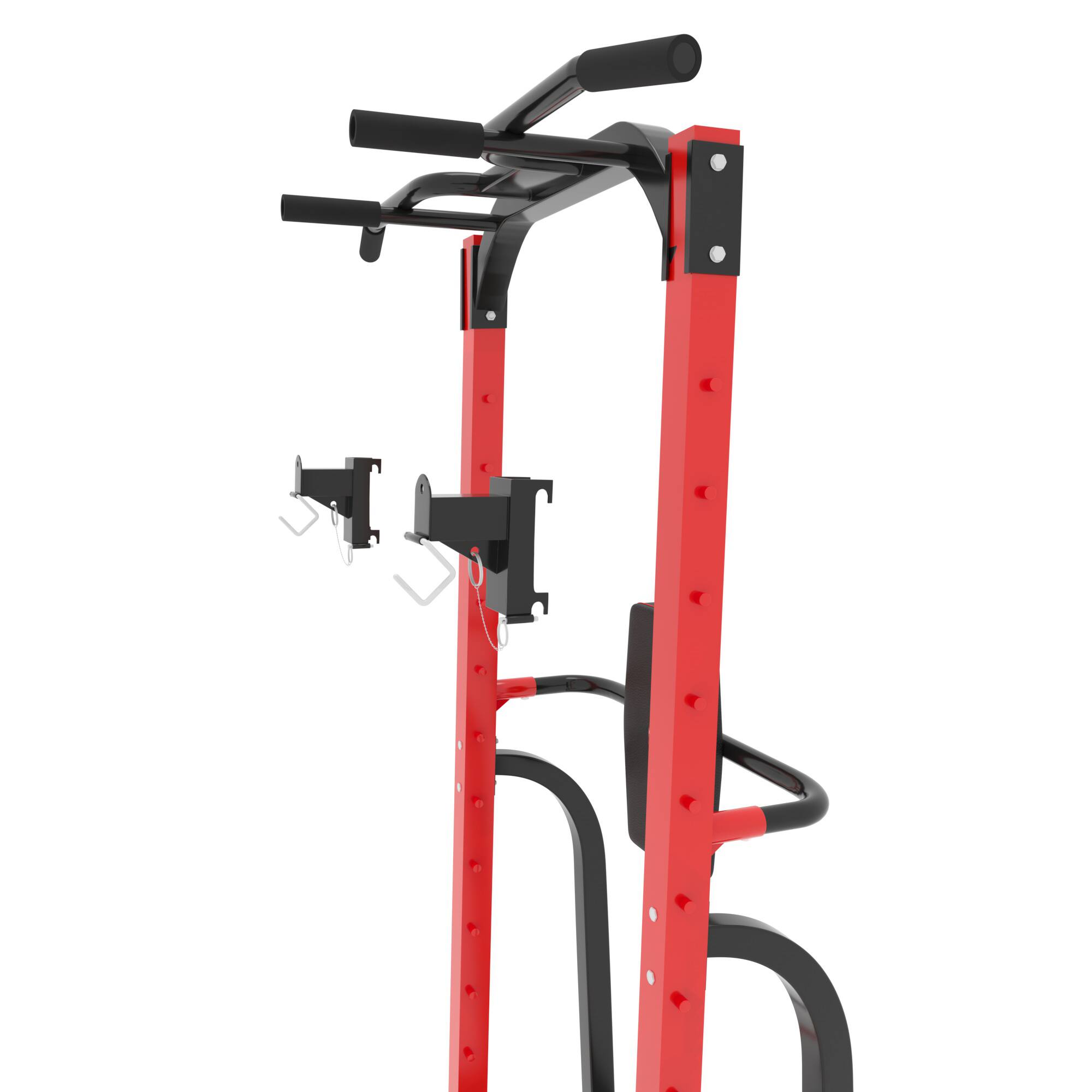 Alt View 6. Ainfox - Ainfox Pull Up Bar Station Power Tower for Home Gym Multi-Function Strength Training Workout Equipment - Red.