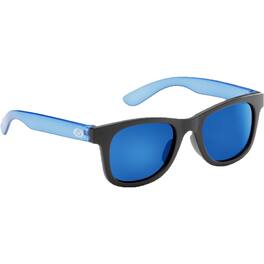 Flying Fisherman - Kid's Spray Sunglasses - Black Blue/Smoke Blue Mirror