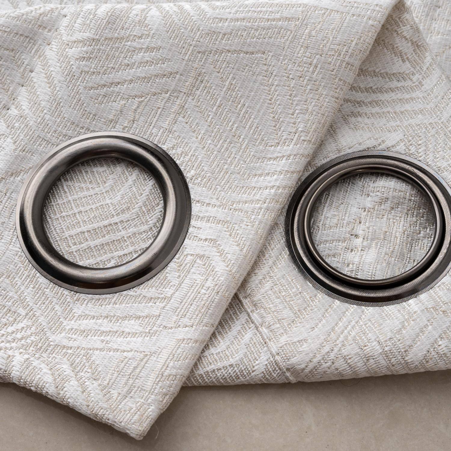 Left. RT Designers Collection - RT Designer Collection Wilton Jacquard Grommet Luxurious Modern Design Curtain Panel 54" x 84" Taupe - Taupe.