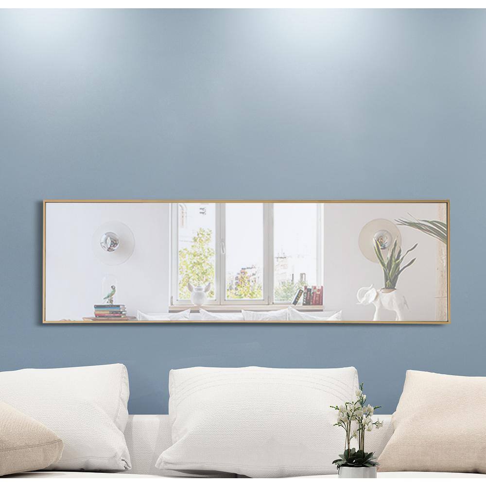 Left. Elegant Decor - Metal frame Rectangle Mirror 18 inch Brass - Brass.
