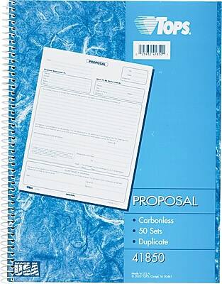 TOPS - 2-Part Carbonless Proposal, 11" x 8 3/8", 50 Sets/Book - White/Canary