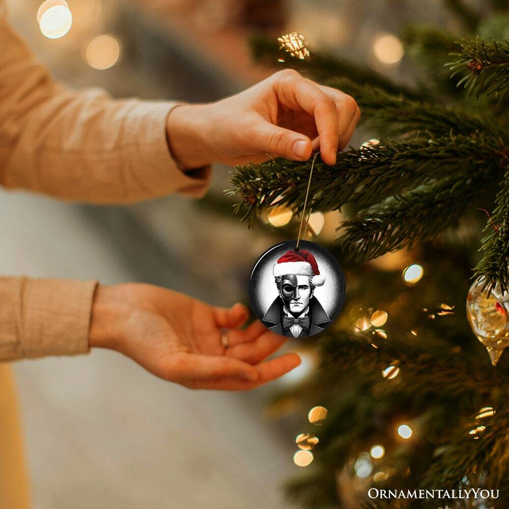 Alt View 1. OrnamentallyYou - Enigmatic Phantom of the Opera with Santa Hat Ornament Captivating Halloween Tree Keepsake - Multi-colored.
