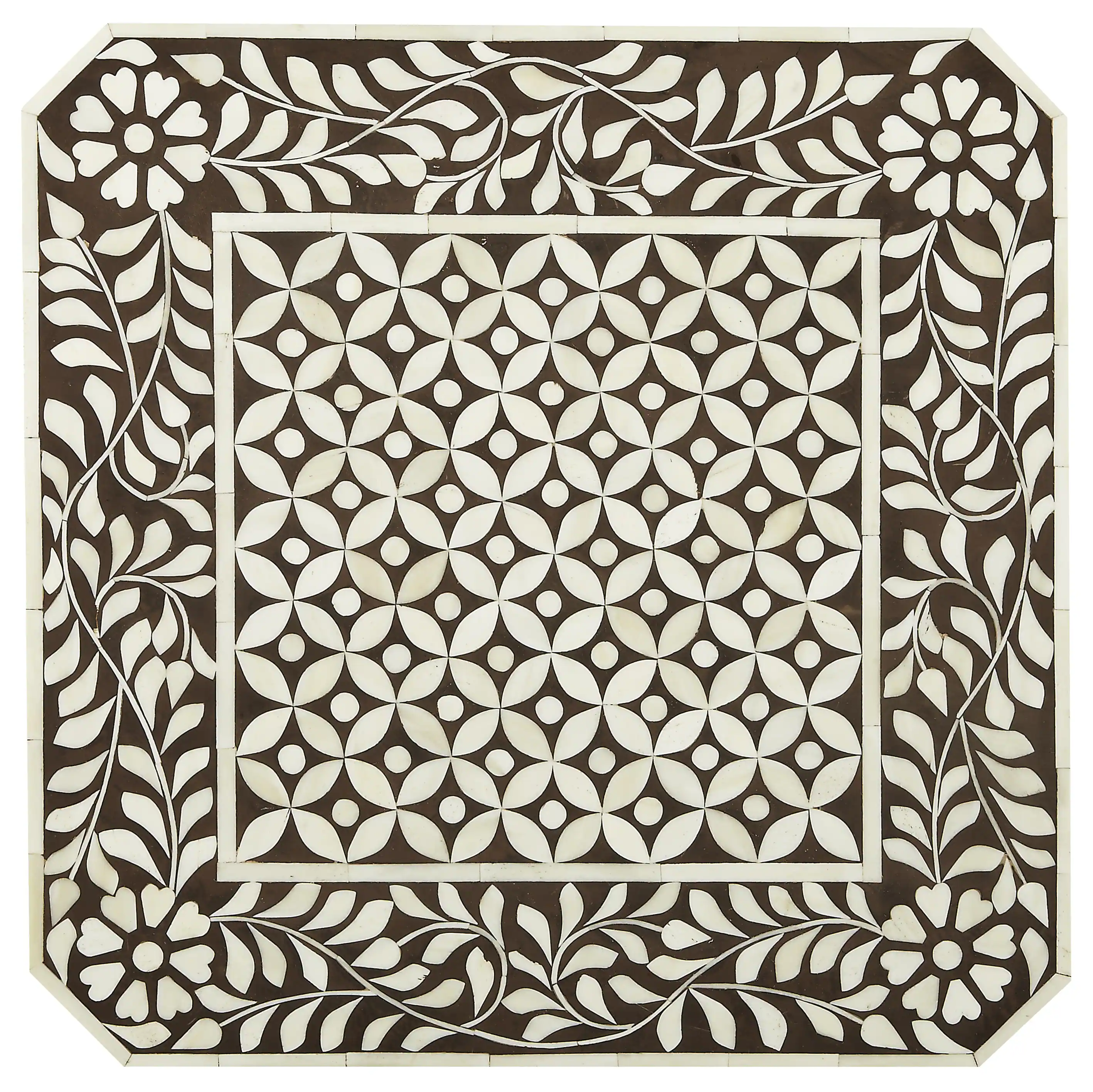 Butler Specialty Amelia 18.25 in. W Square Bone Inlay Side Table with ...