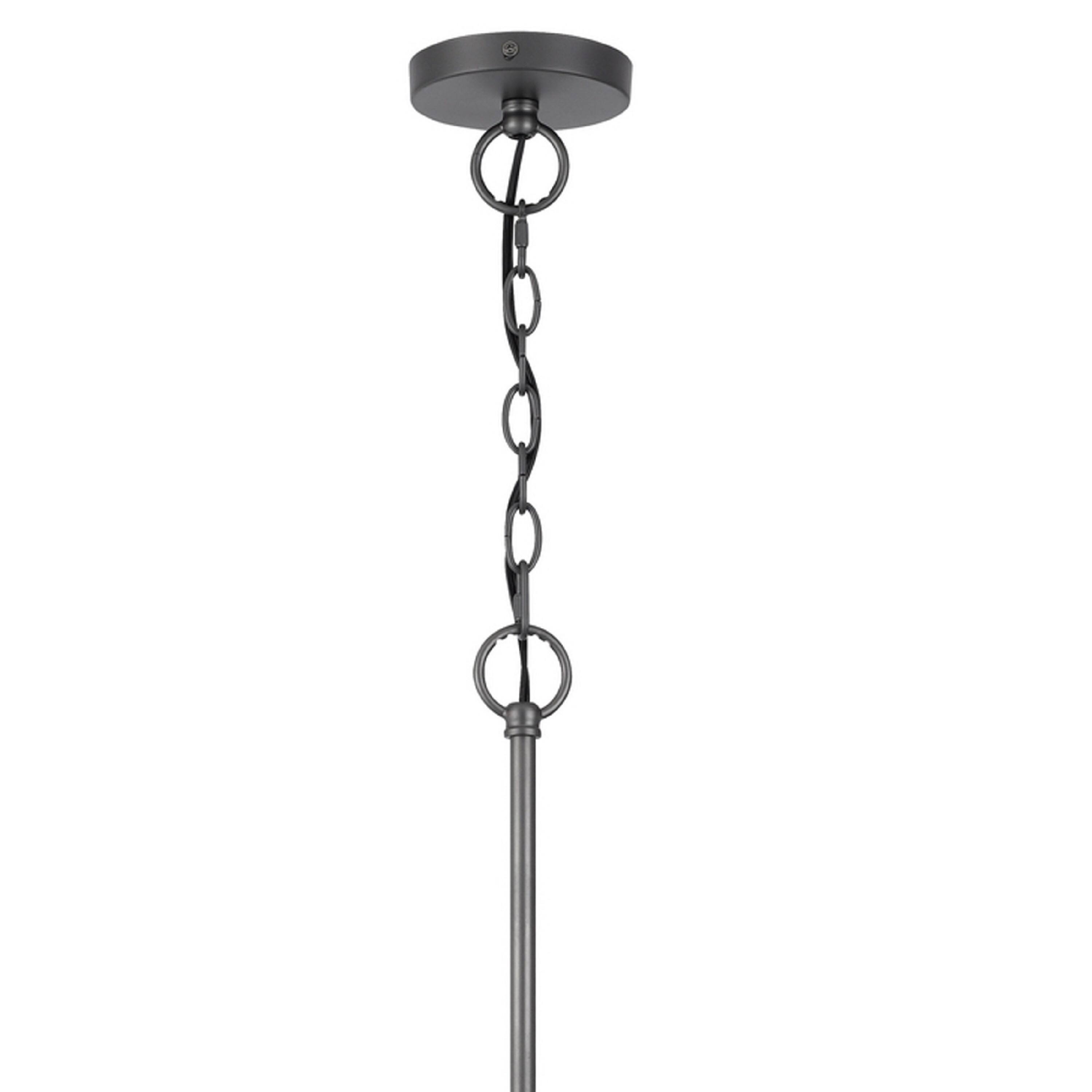 Alt View 1. Manhattan Lane - 6-Light Candelabra Chandelier with Burlap Rope, Black Metal, 31 Inch - Brown, Black.
