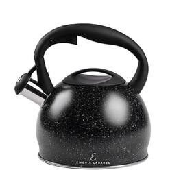 Emeril Lagasse - 3.2 Qt Whistling Tea Kettle, Stainless Steel, Induction, Cool Grip Handle - Black