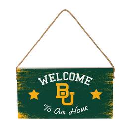 Evergreen Enterprises - Baylor Bears 6" x 11" Welcome Home Wood Wall Sign with Rope Hanger - Multicolor