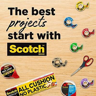 The best projects start with Scotch BRAND

- Scotch ALL CUSHION NO PLASTIC
- Scotch HEAVY DUTY
- Scotch LOCK BOX
- Scotch LOCK NO PLASTIC
- Scotch MAGIC
- Scotch MEELED
- Scotch PUION