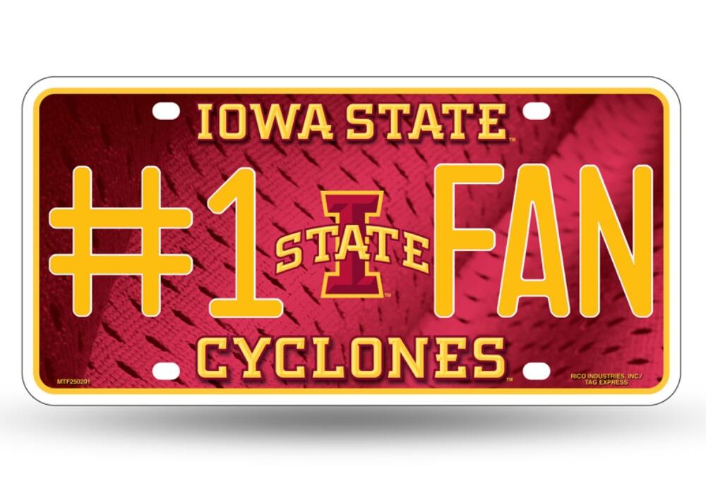 Iowa State Cyclones #1 Fan Metal License Plate Auto Tag