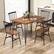 Alt View 11. Costway - 5 PCS Dining Table Set for 4 Rectangular Kitchen Table & 4 Chairs w/ Metal Frame - Walnut, Black and Brown.