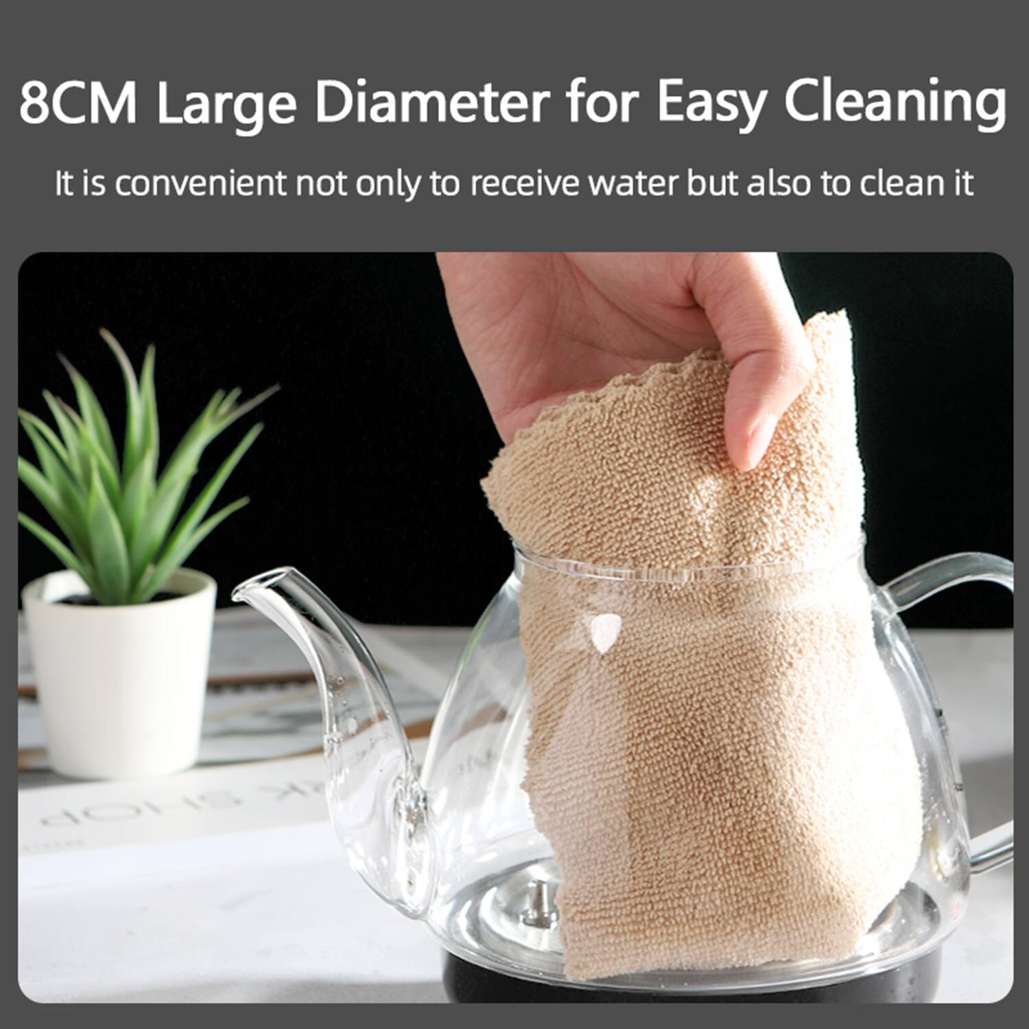 8CM Large Diameter for Easy Cleaning

It is convenient not only to receive water but also to clean it