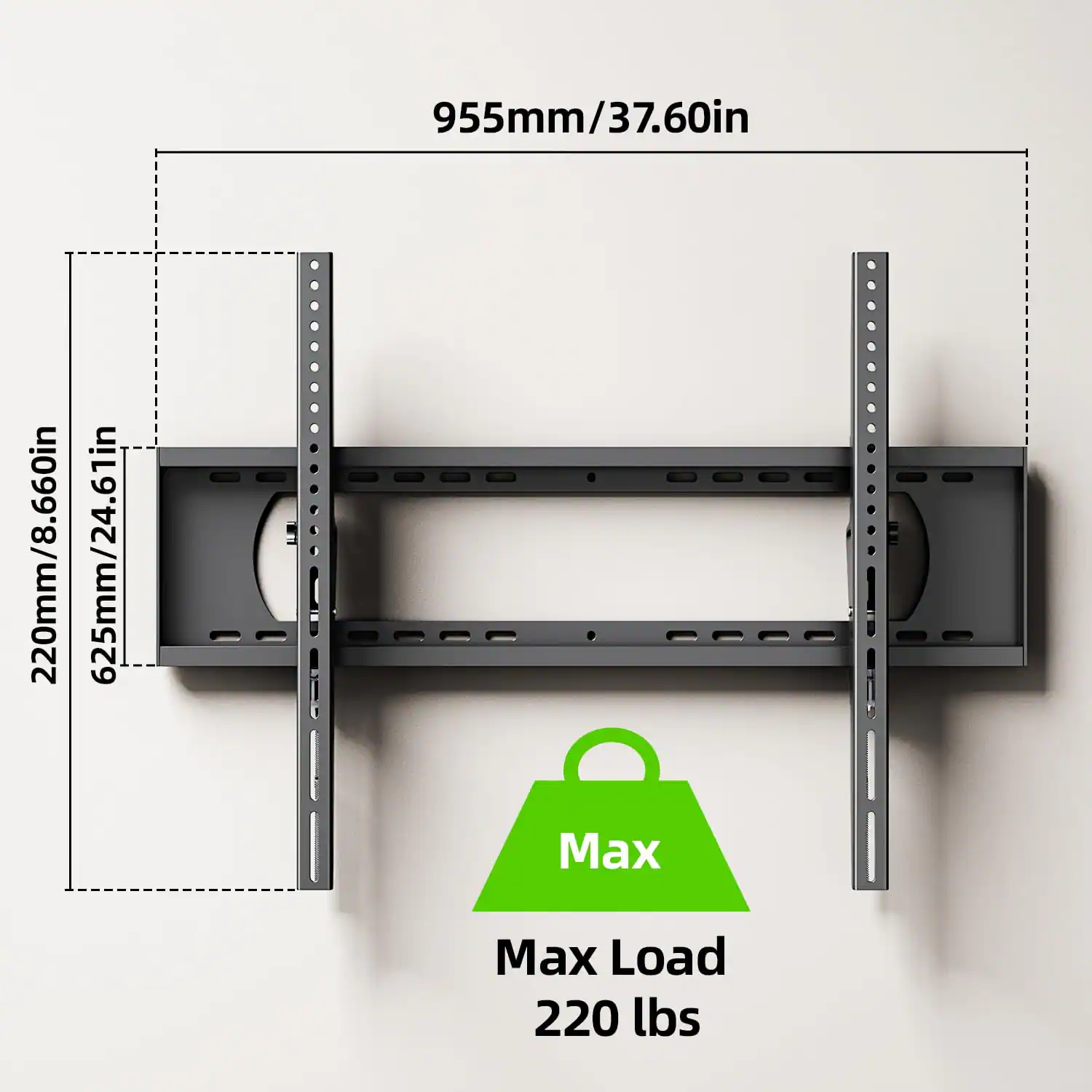 955mm/37.60in  
220mm/8.660in  
625mm/24.61in  
Max Load 220 lbs