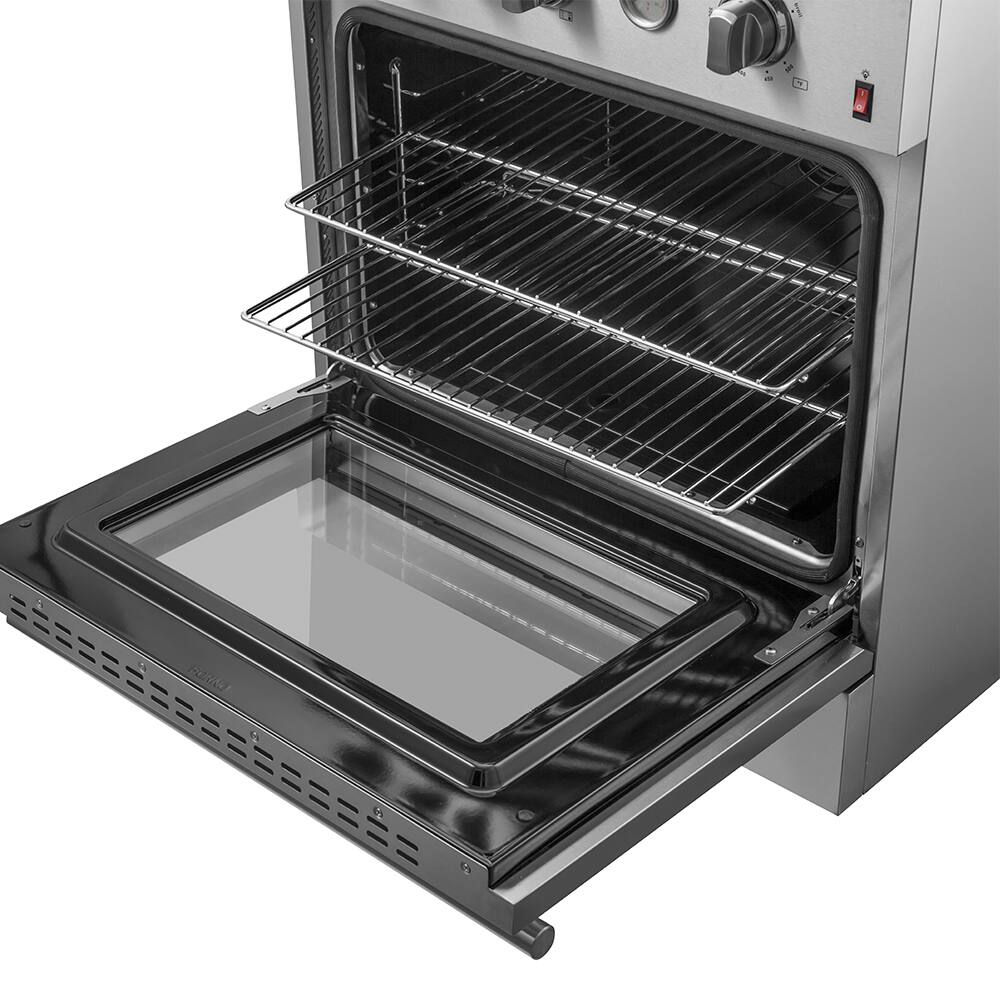 Alt View 4. Forno Appliances - Marco 4.32 Cu. Ft. Freestanding Gas Convection Range with Dual Ring Burner - Silver.