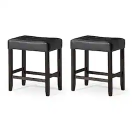 Maven Lane - Carte: A La Carte Home Harper Counter Stool, Wood Finish, Set of 2 - Rustic Black