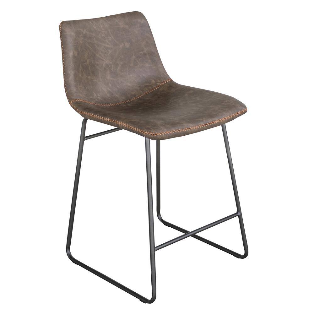 Left. AmeriHome - Classic Faux Leather 24 inch Counter Height Chair Set - Coffee.