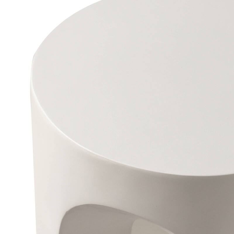 Alt View 4. LeisureMod - Crus Arched Fiberstone Side Table, Heavy Duty & Indoor/Outdoor Modern Accent Table - White.
