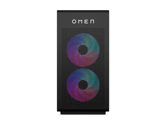 Front. HP OMEN - OMEN Desktop AMD Ryzen 7, 16 GB; 1 TB SSD Windows 11 Home - Black.