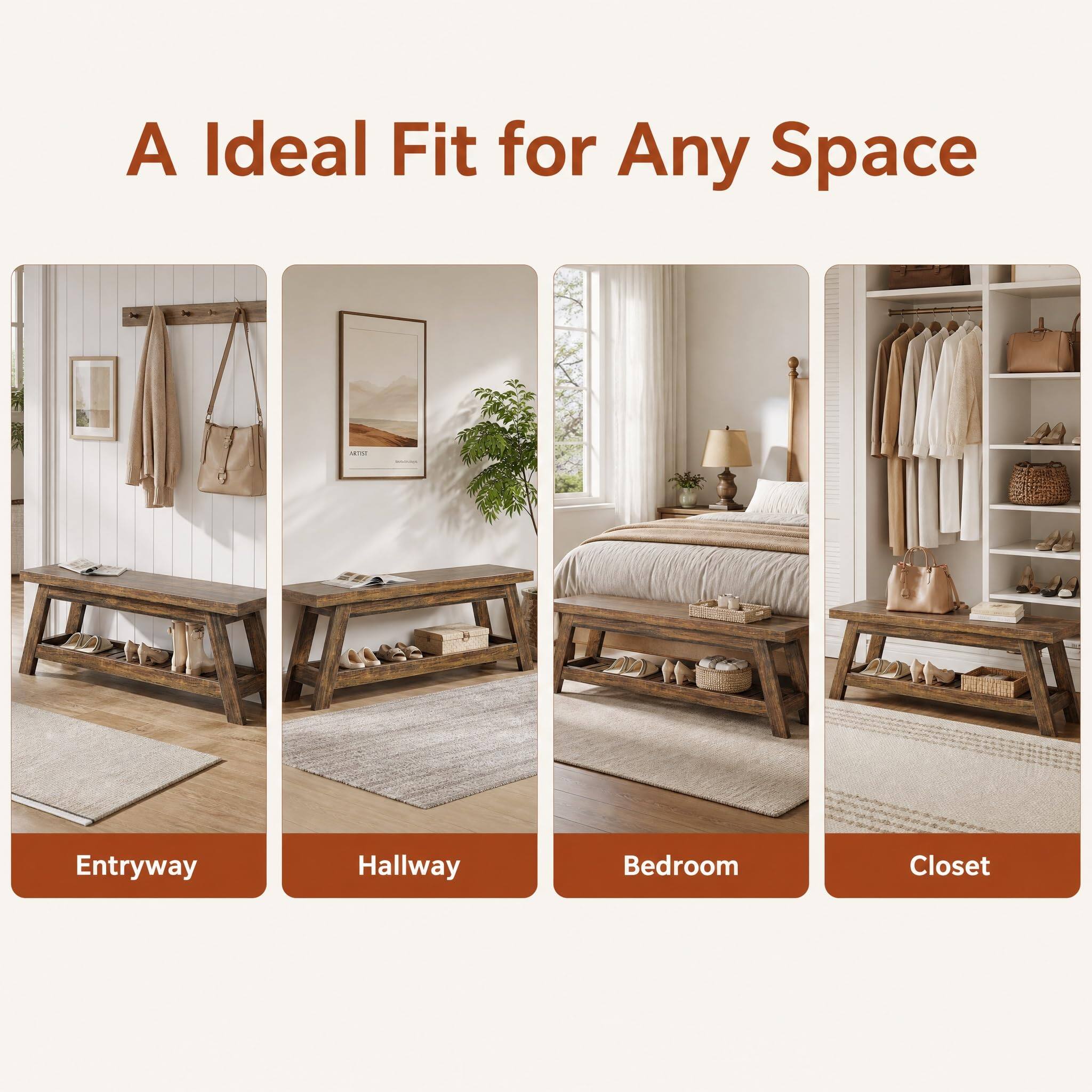 A Ideal Fit for Any Space

- Entryway
- Hallway
- Bedroom
- Closet