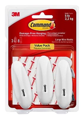 Command - Large Wire Hook, 5 lb., 3/Pack - White