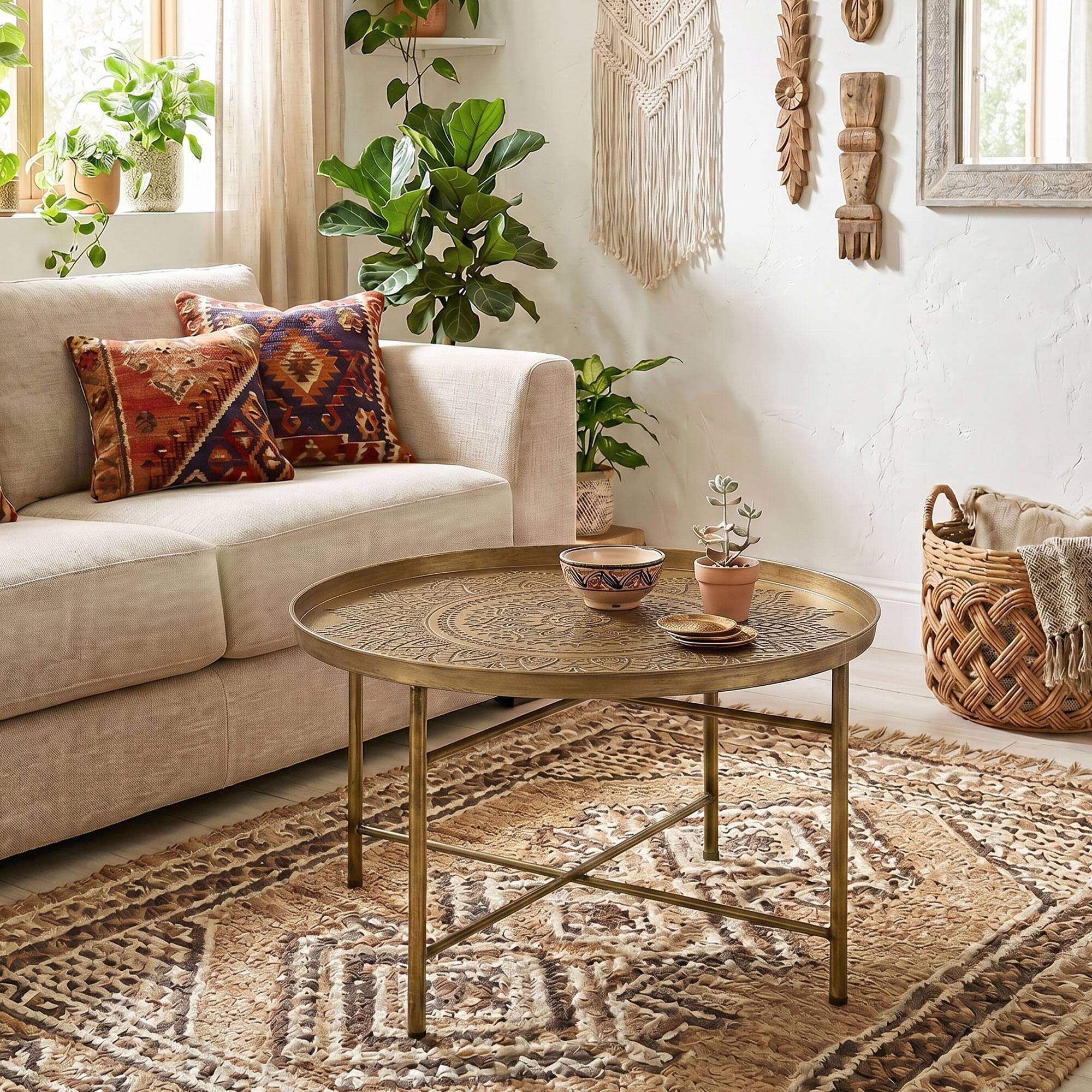 Alt View 1. Homcom - Table for Living Room - Gold.