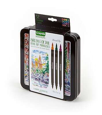 32 Vibrant Colors  
Crayola Signature  
Brush & Detail Dual-Tip Markers  
Fine 1.0