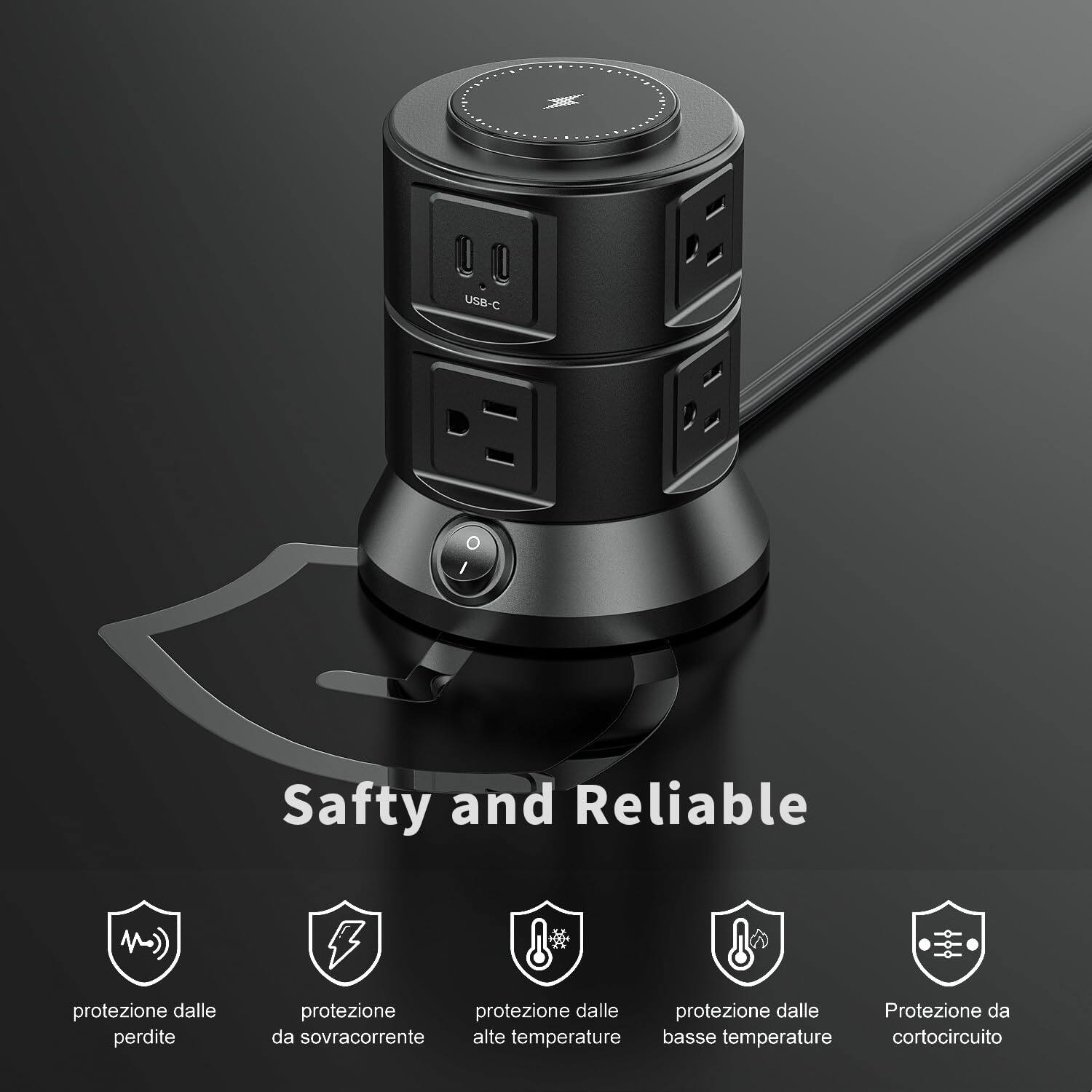 USB-C Safety and Reliable  
protezione dalle perdite  
protezione da sovracorrente  
protezione dalle alte temperature  
protezione dalle basse temperature  
protezione da cortocircuito