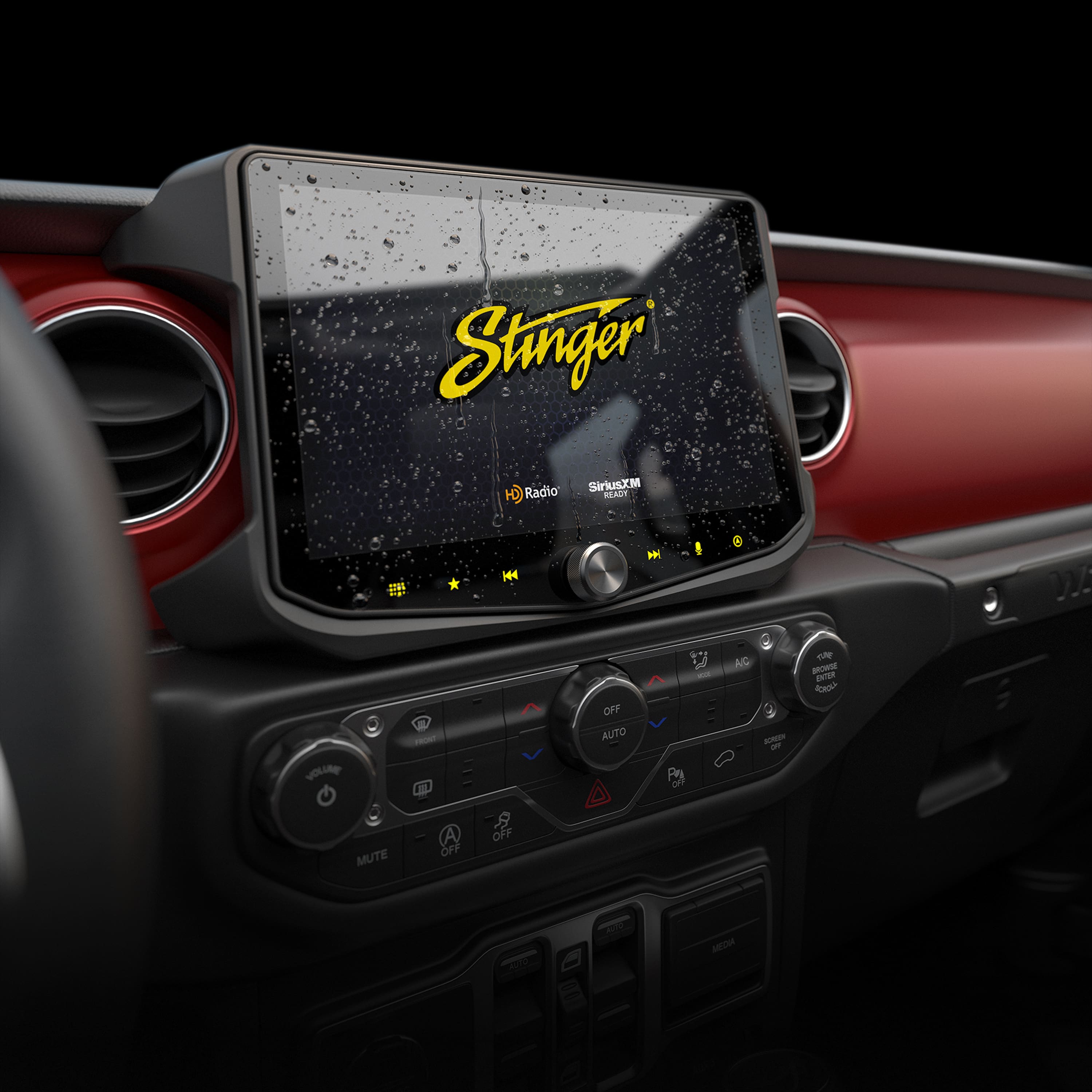 Stinger Radio SirkusxM HD READY - T - H4 8 DZ VOLIAE - M OFF AUTO - Pay OFF AC - - OSE ETE - OI MUTE A OFF $ OFF - AO