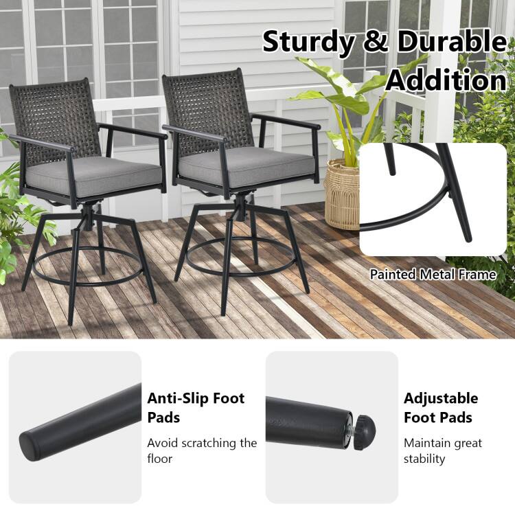 Sturdy & Durable Addition  
Painted Metal Frame  
Anti-Slip Foot Pads  
Avoid scratching the floor  
Adjustable Foot Pads  
Maintain great stability