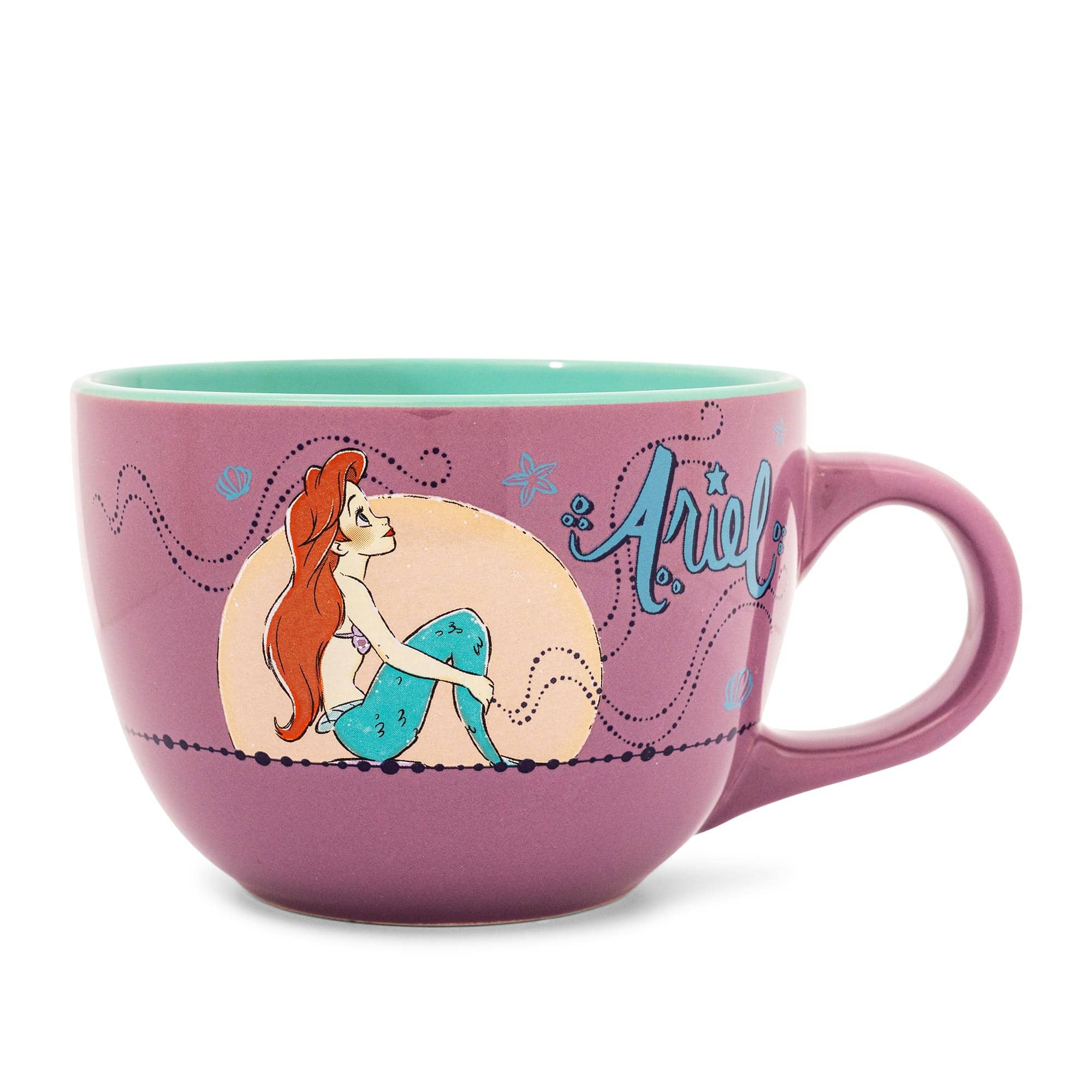 Silver Buffalo - Disney The Little Mermaid Ariel Moonlight Ceramic Soup Mug | Holds 24 Ounces - Multi-Colored