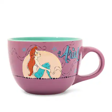 Front. Disney - Disney The Little Mermaid Ariel Moonlight Ceramic Soup Mug | Holds 24 Ounces - Multi-Colored.