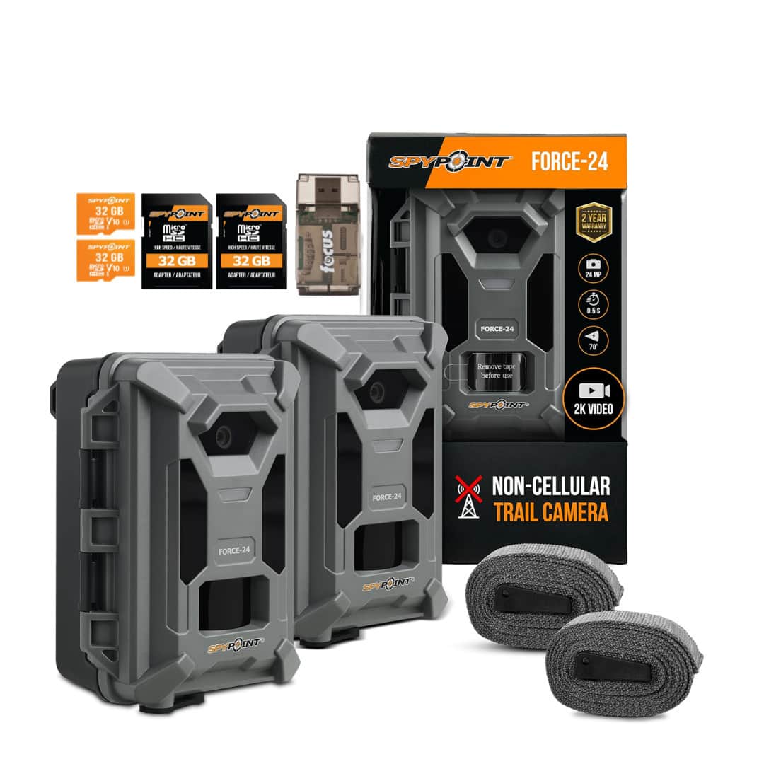 Spypoint - Force-24 Trail Camera 24MP 2K Video Sound Recording (Twin Pack) Bundle
