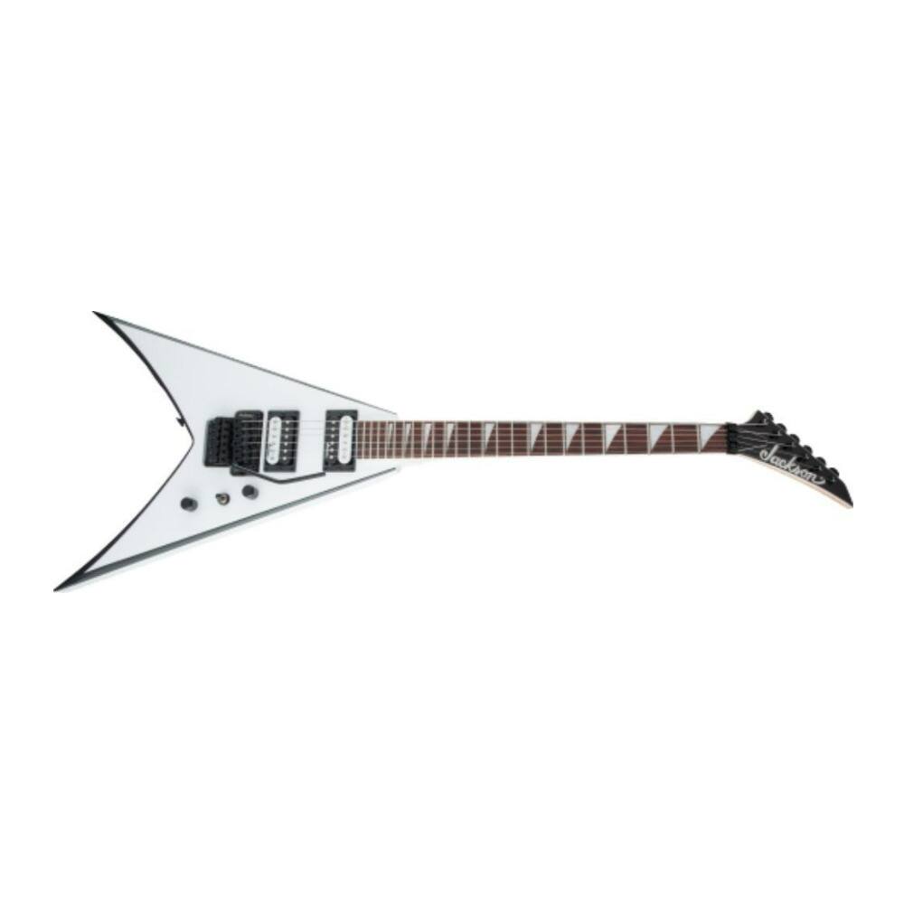 Left. Jackson - Jackson JS Series King V JS32 6 String White with Black Bevels Electric Guitar.