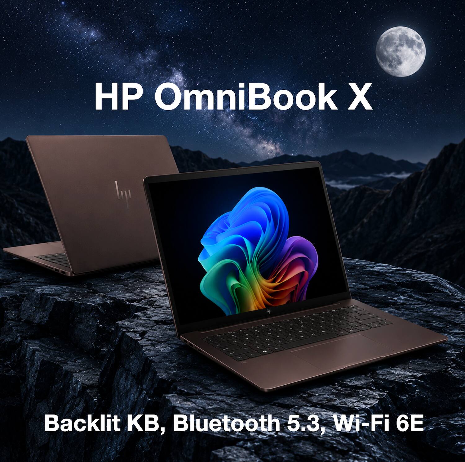 HP OmniBook X

Backlit KB, Bluetooth 5.3, Wi-Fi 6E