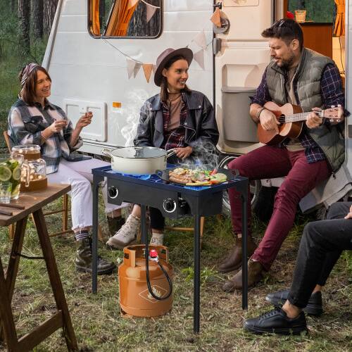 Alt View 9. Winado - Professional 150000 BTU Stove Propane 2 Burner Portable Cooker BBQ Grill for Outdoor Garden.