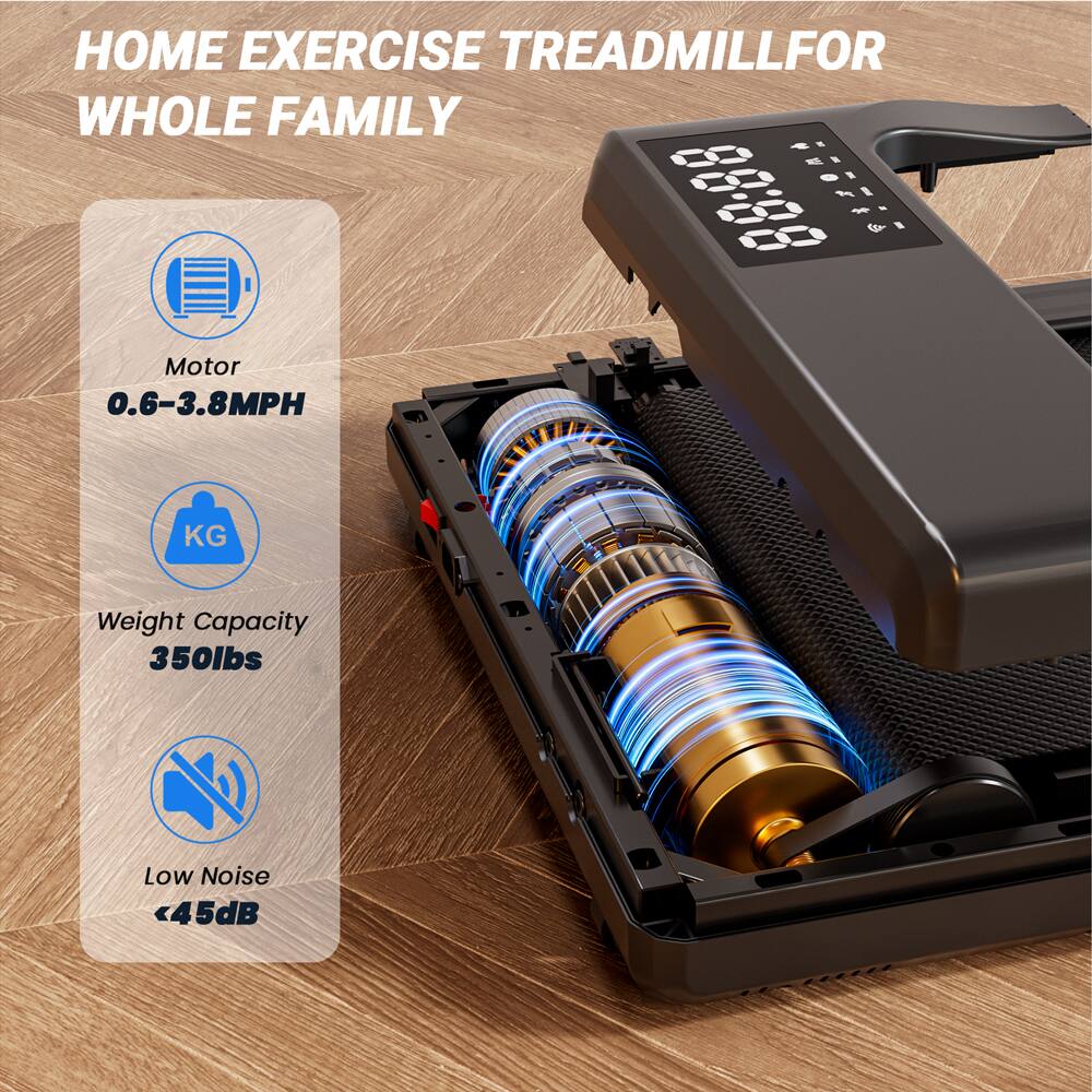 HOME EXERCISE TREADMILL FOR WHOLE FAMILY

- Motor: 0.6-3.8MPH
- Weight Capacity: 350lbs
- Low Noise: <45dB