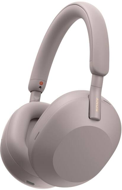 Sony - WH-1000XM5 Wireless Noise Cancelling Over-the-Ear Headphones - Smoky Pink