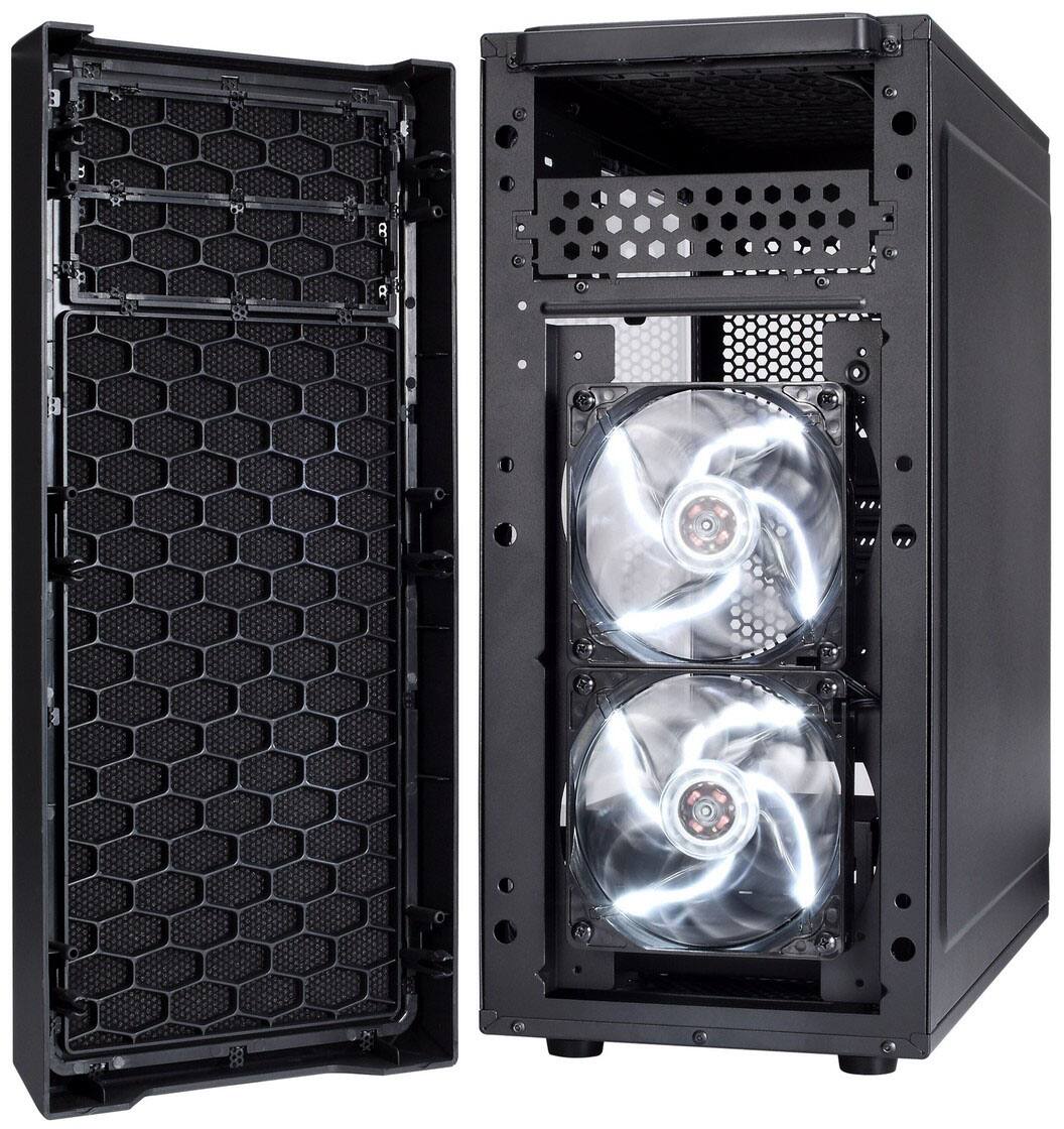 Alt View 6. Fractal Design - Focus G ATX, microATX, Mini-ITX Black Chassis with Acrylic Window Mid Tower PC Case - Black.