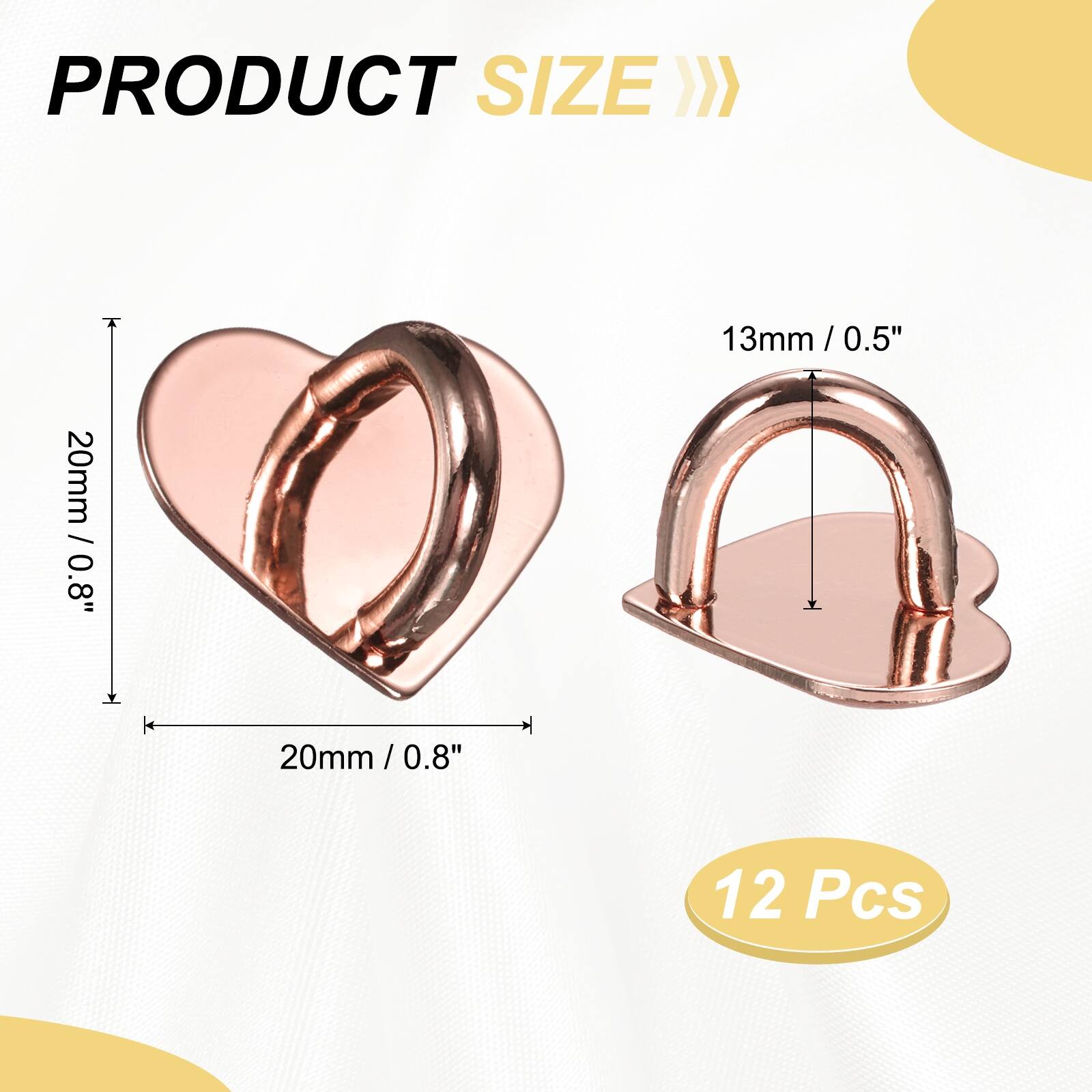 PRODUCT SIZE >> 20mm / 0.8"  
13mm / 0.5"  
20mm / 0.8"  
12 Pcs
