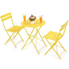 Yardgrace - 3-Piece Folding Bistro Set Outdoor/Indoor Conversation Set for Patio - Yellow