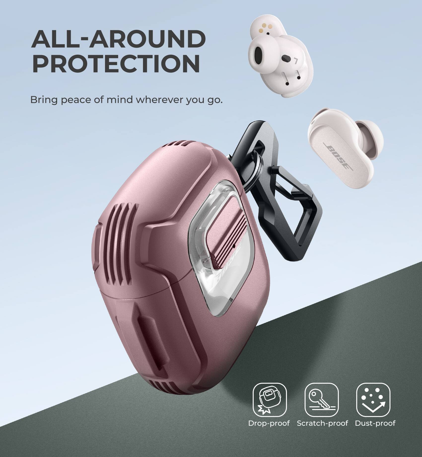 ALL-AROUND PROTECTION  
Bring peace of mind wherever you go.  

Drop-proof  
Scratch-proof  
Dust-proof