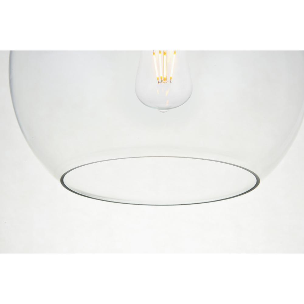 Alt View 1. Living District - Baxter 1 Light Black Flush Mount With Clear Glass - Black And Clear.