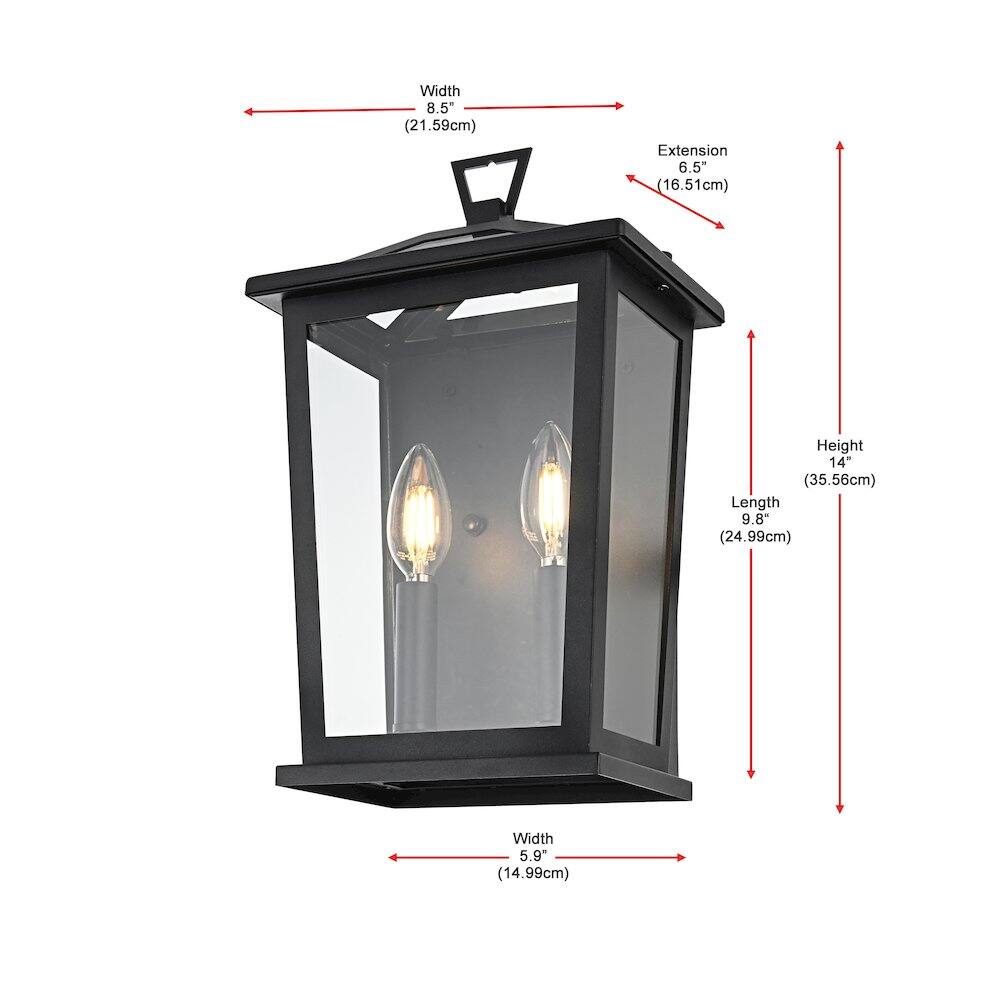 Elegant Lighting - Richmond 7 inch Outdoor Pendant - Black
