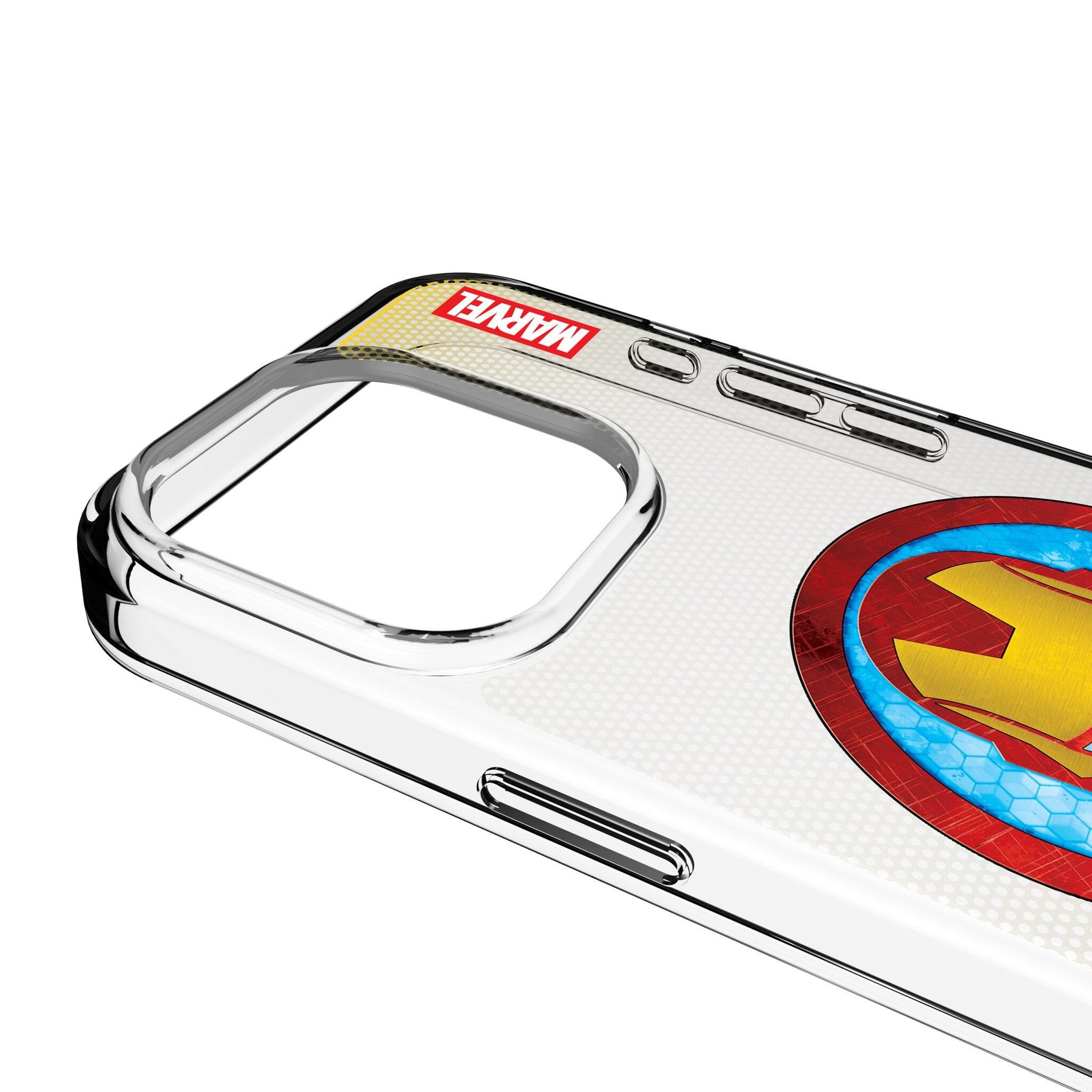 Left. Keyscaper - Marvel Grid Clear Phone Case - Apple iPhone 13 Pro Max - Iron Man.