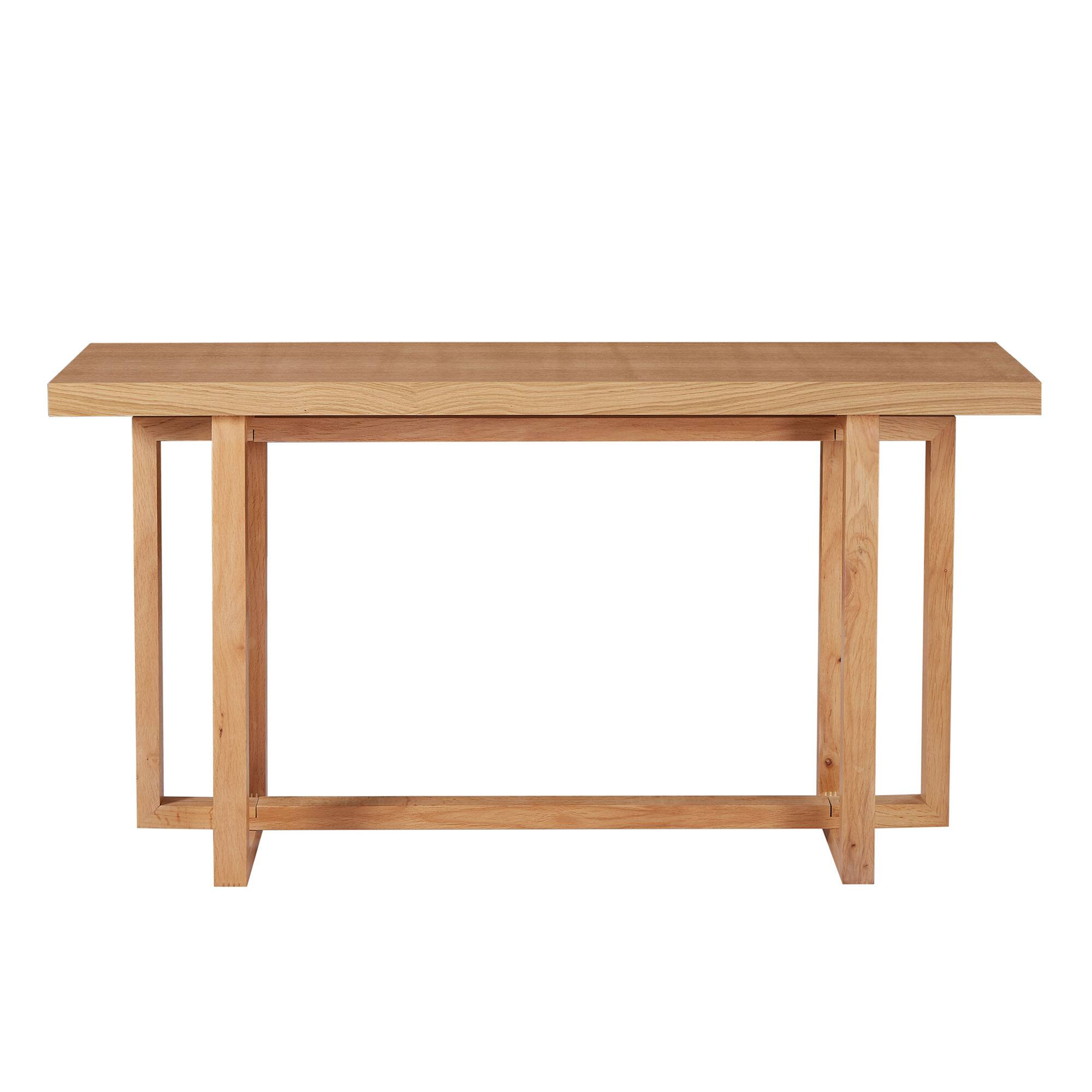 Front. TinyHomie - 59.05inch MDF Console Table Narrow Entryway Table for Hallway Behind The Couch Living Room Foyer Easy Assembly - Oak.