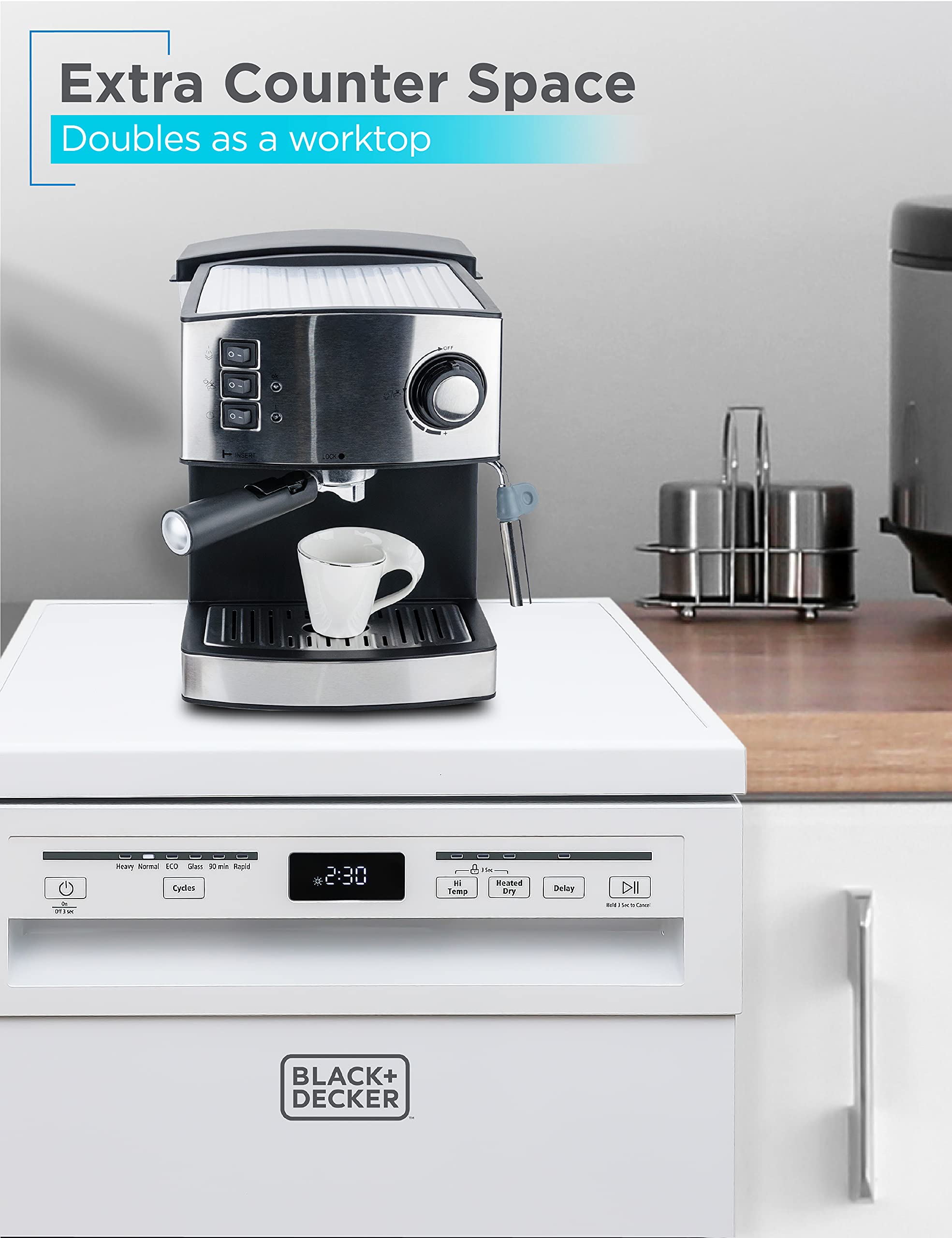 Alt View 12. Black+Decker - 18” Portable Dishwasher - White.