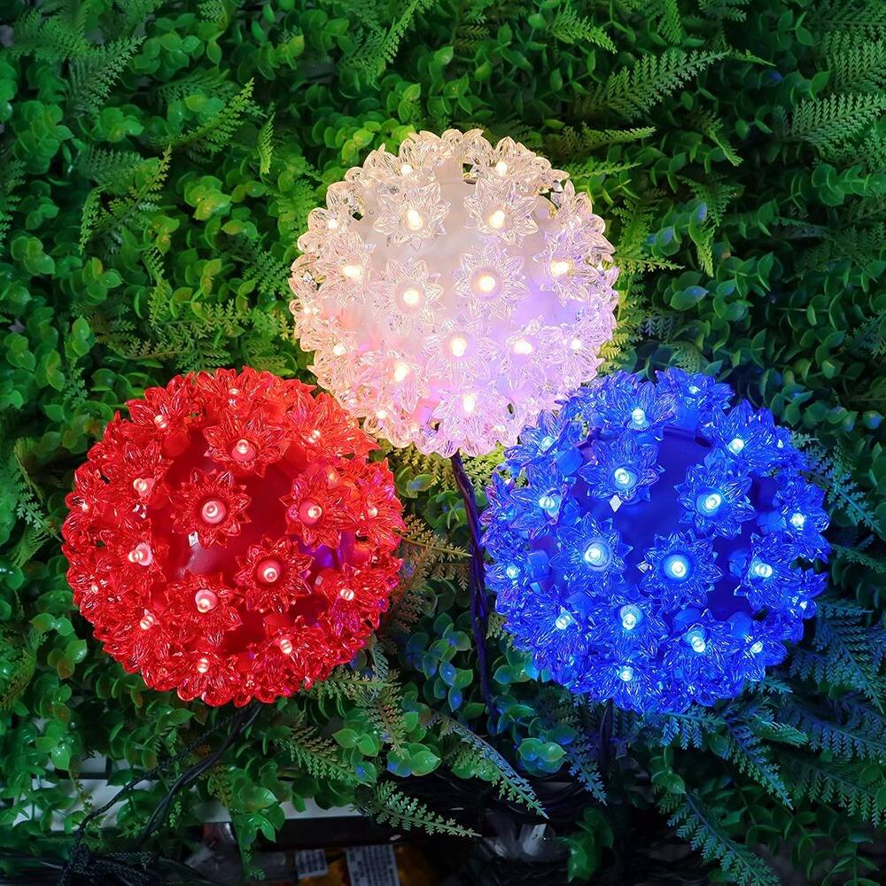 Alt View 1. RTMB - 6" Starlight Sphere with 50 Red LED Lights, UL-Listed Commercial Grade - Red.