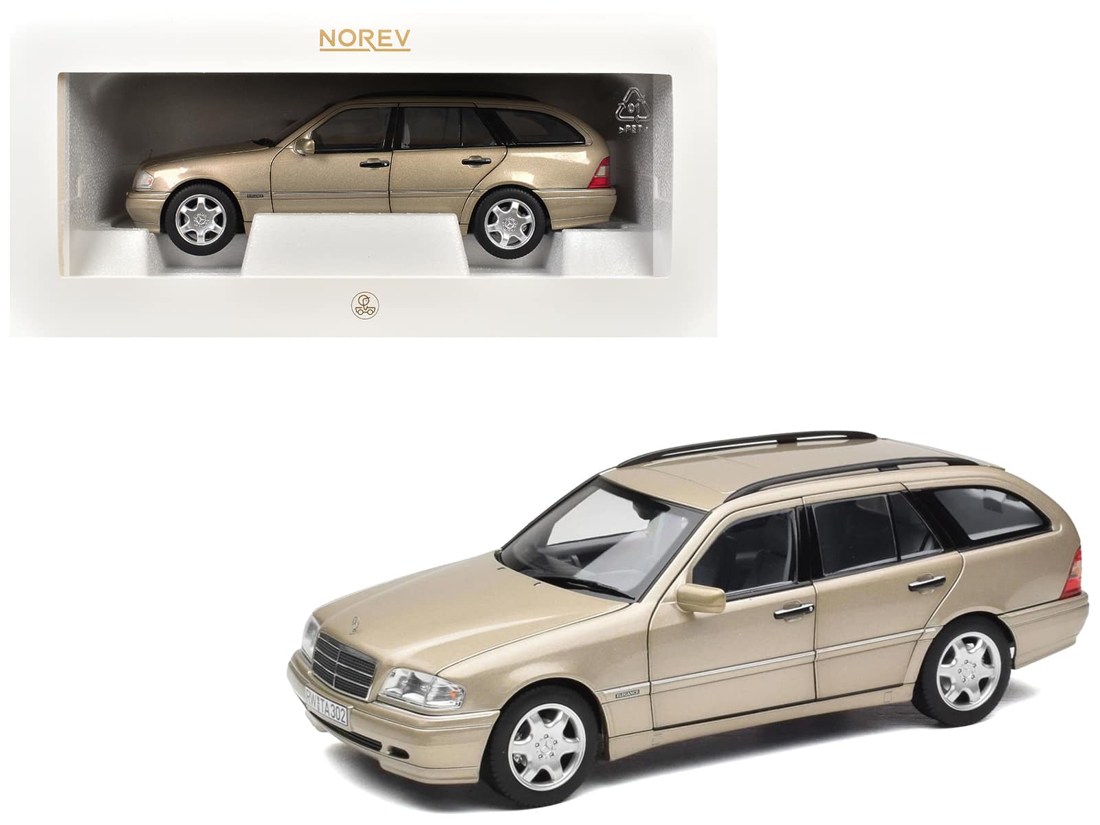 1997 Mercedes-Benz C-Class T-Model Smoke Silver Metallic 1/18 Diecast Model Car by Norev price history on PriceWatchPro