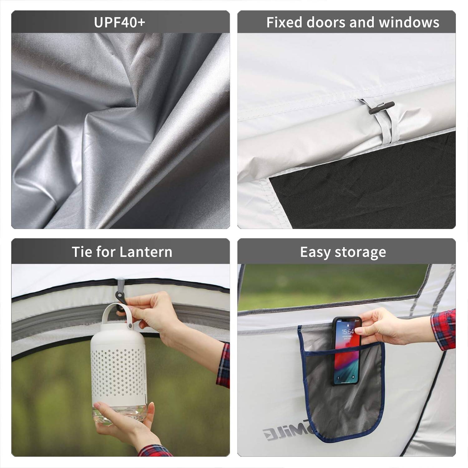 UPF40+ Fixed doors and windows Tie for Lantern Easy storage 554 MiLE
