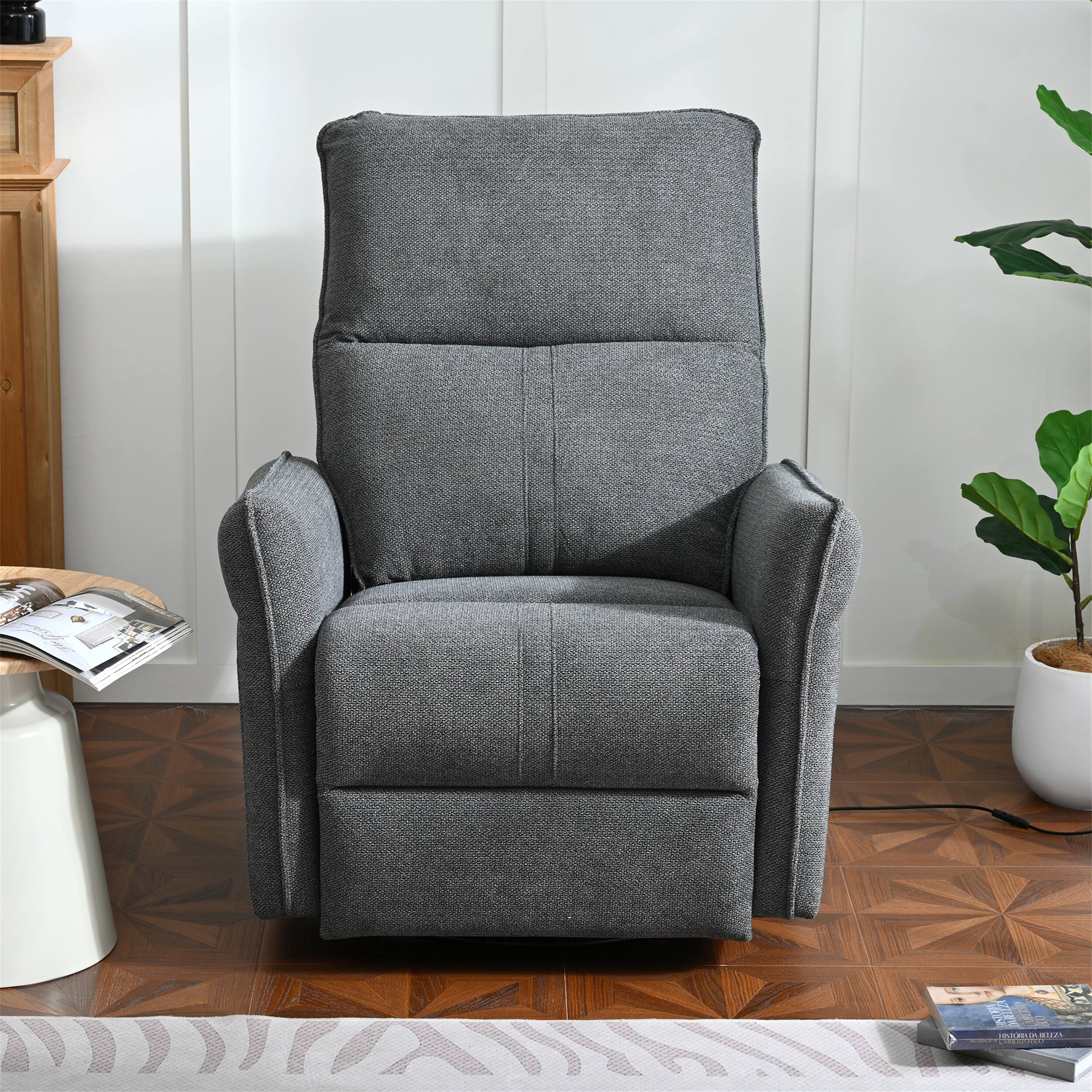 Alt View 6. TinyHomie - 270 Power Swivel Rocker Recliner Chair for Adults Swivel Rocking Recliner Chair Electric Nursery Glider Recliners - Gray.